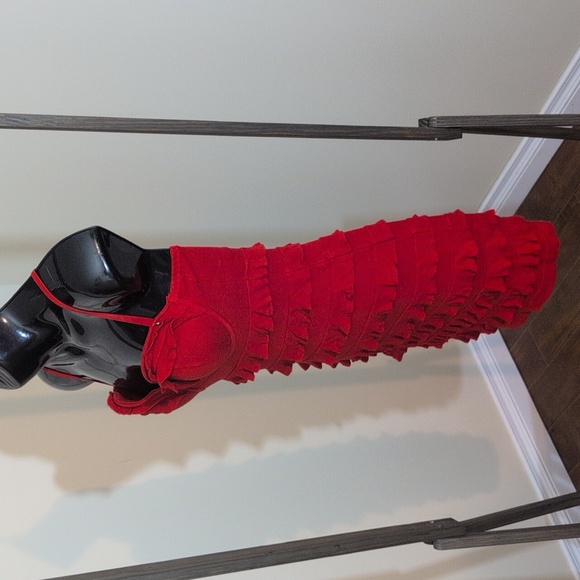 Guess | Elegant Red Ruffle Dress - Picture 3 of 10